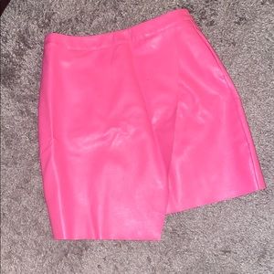 Pink leather skirt